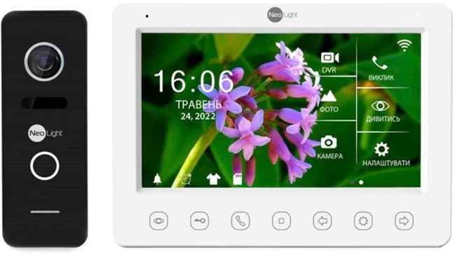 Комплект відеодомофону NeoLight NeoKIT HD WiFi Black