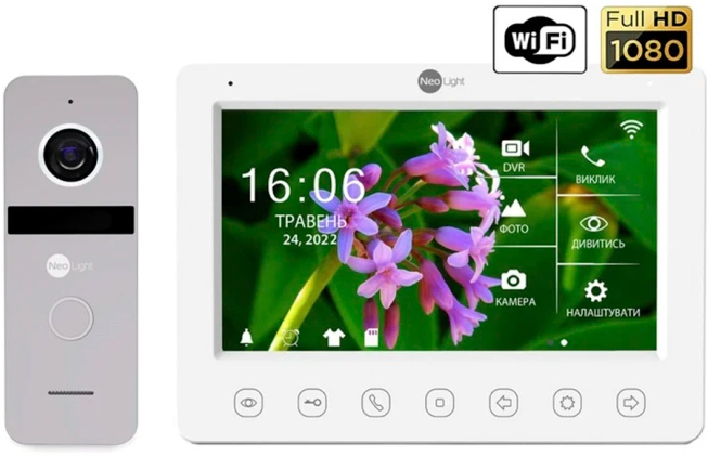 Комплект відеодомофону NeoLight NeoKIT HD WiFi Silver огляд - фото 8