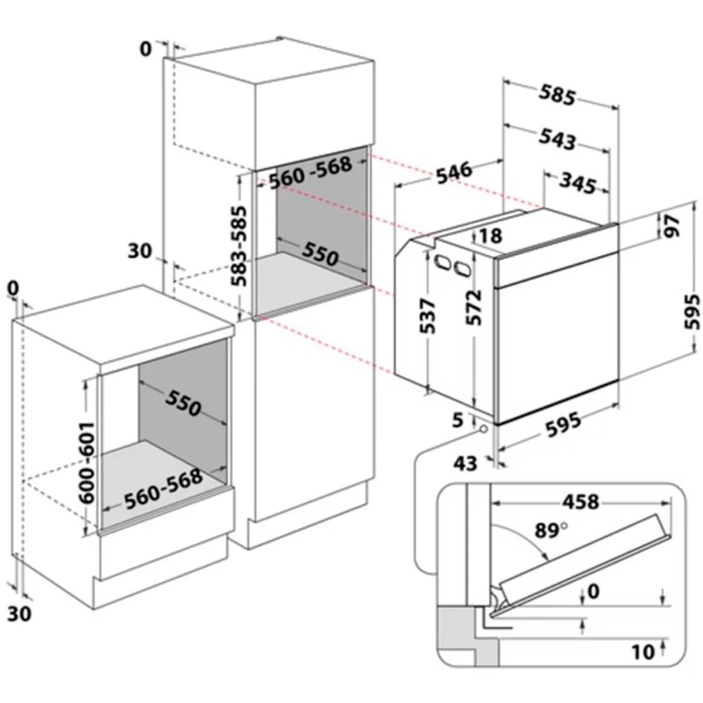 Whirlpool WTAC8411SCAN Габаритные размеры