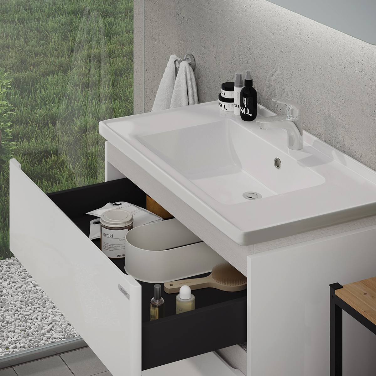 в продаже Тумба Sanwerk Амата белая с умывальником Idea 80 см (MV0000895) - фото 3