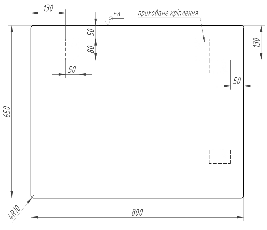 Sanwerk Симпли Минима 80x65 со светильником Led Смарт AC 60 см (ZS0000349) Габаритные размеры