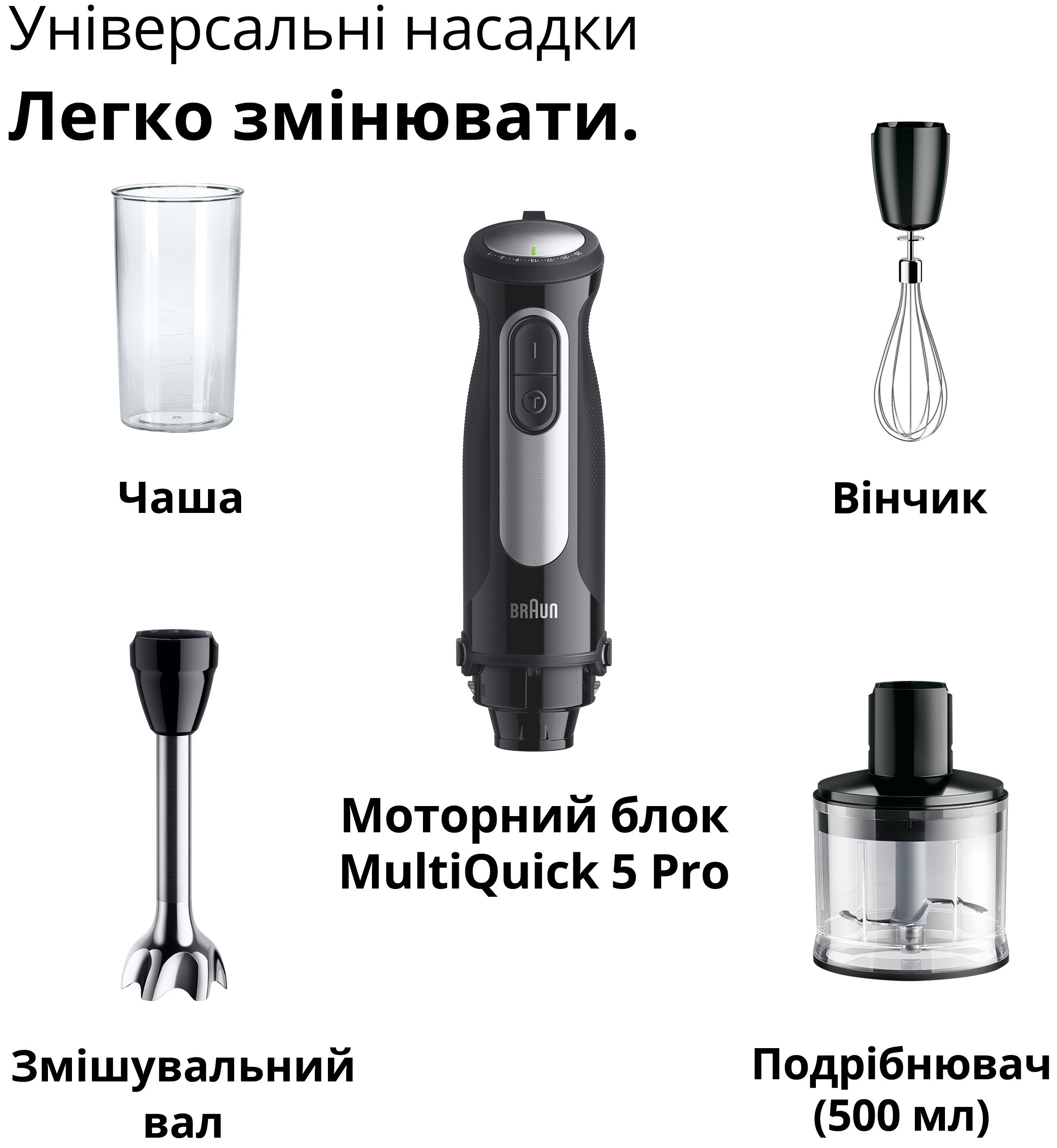 Braun MultiQuick 5 Pro MQ55236MBK Габаритные размеры