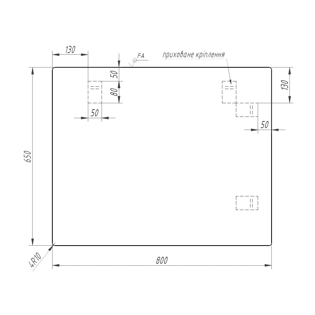 Sanwerk Симпли Минима 80x65 со светильником Led Смарт AC 30 см (ZS0000348) Габаритные размеры