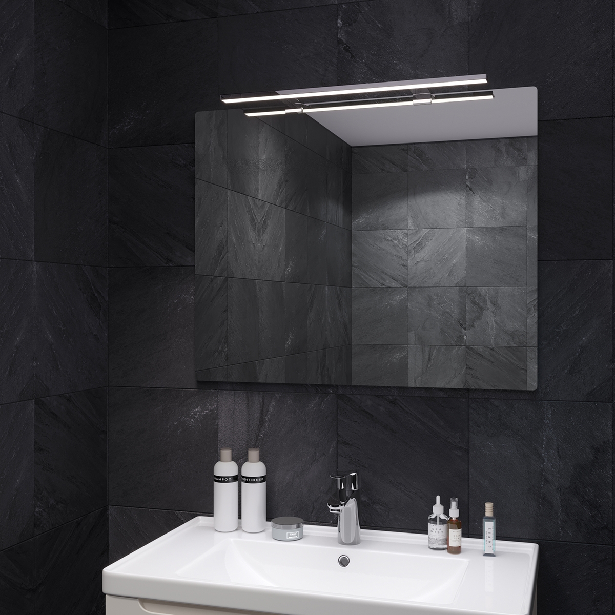 Дзеркало Sanwerk Сімплі Мініма 80x65 зі світильником Led Смарт PL 60 см (ZS0000347) в Ужгороді