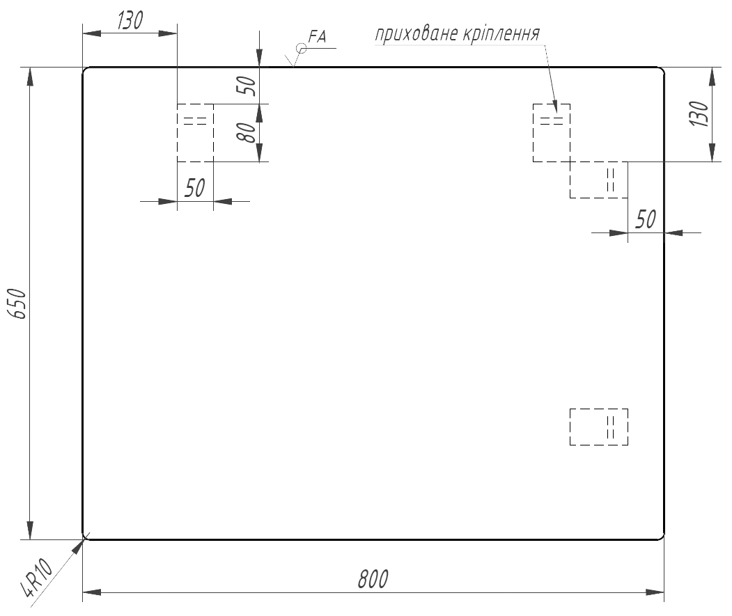 Sanwerk Сімплі Мініма 80x65 (ZS0000345) Габаритні розміри