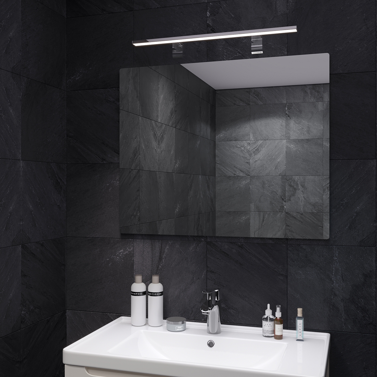 Дзеркало Sanwerk Сімплі Мініма 80x65 зі світильником Led Смарт AL 60 см (ZS0000353) ціна 6370 грн - фотографія 2