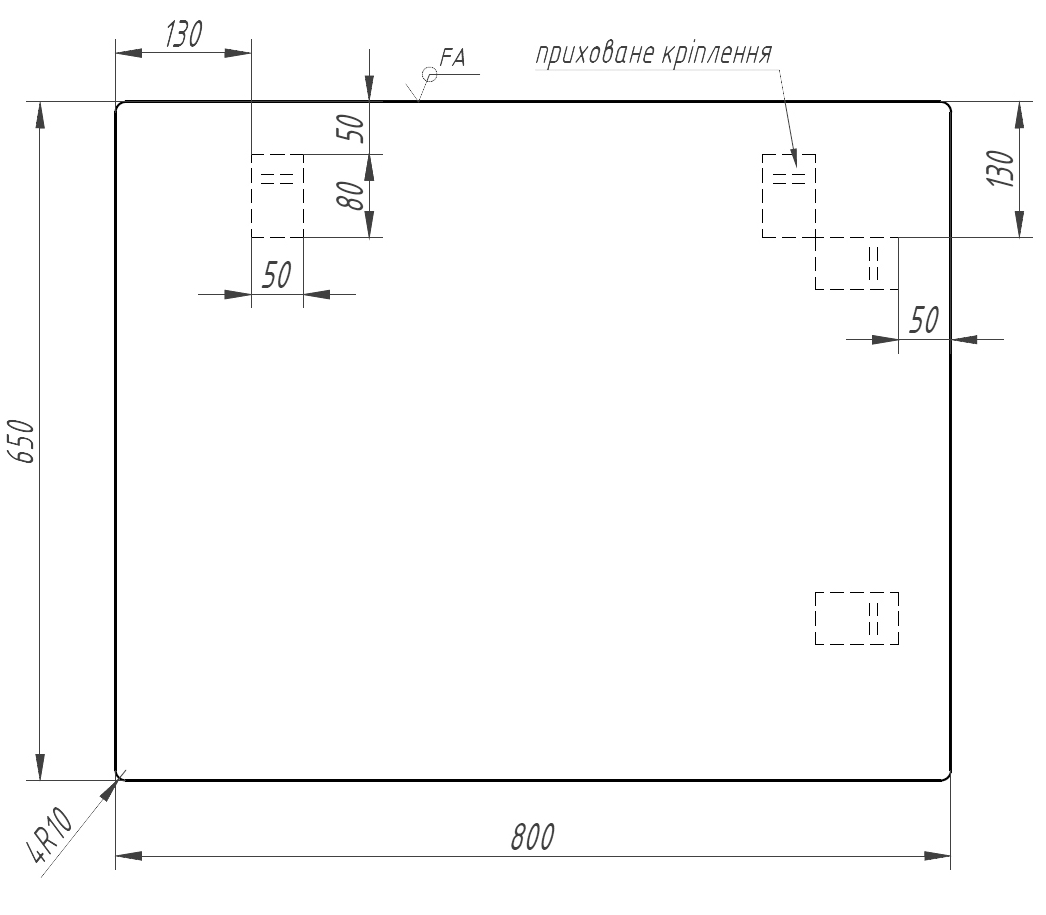 Sanwerk Симпли Минима 80x65 со светильником Led Смарт AL 30 см (ZS0000352) Габаритные размеры