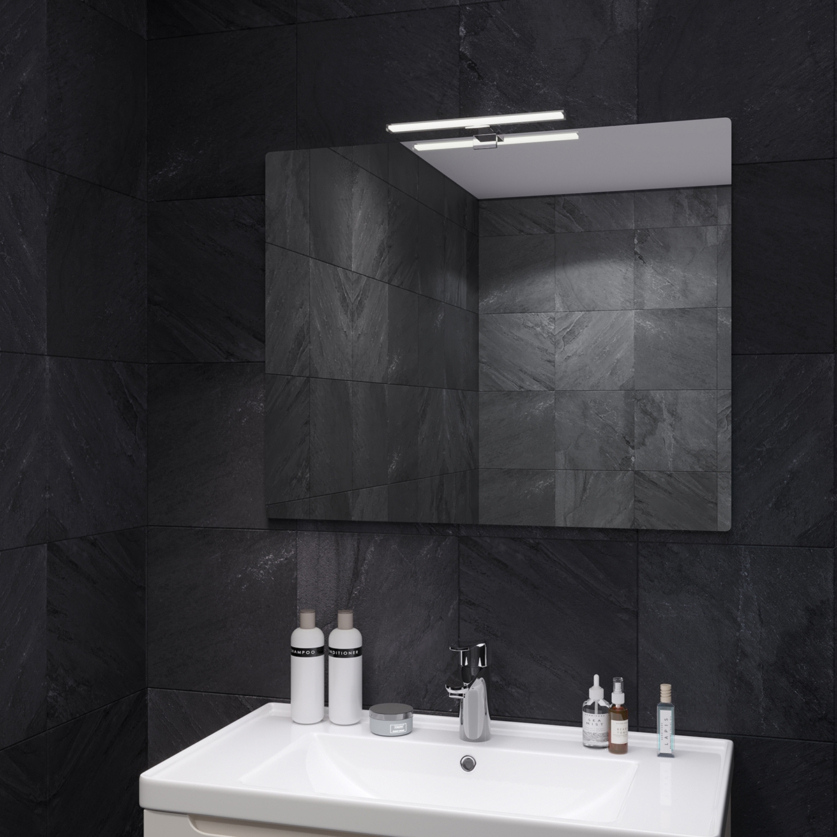 Дзеркало Sanwerk Сімплі Мініма 80x65 зі світильником Led Смарт AL 30 см (ZS0000352)