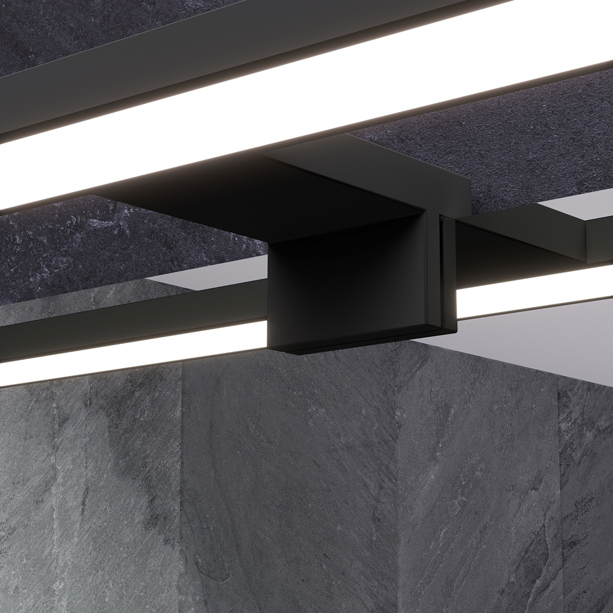 Зеркало Sanwerk Симпли Минима 80x65 со светильником Led Смарт black AL 60 см (ZS0000351) цена 6370 грн - фотография 2