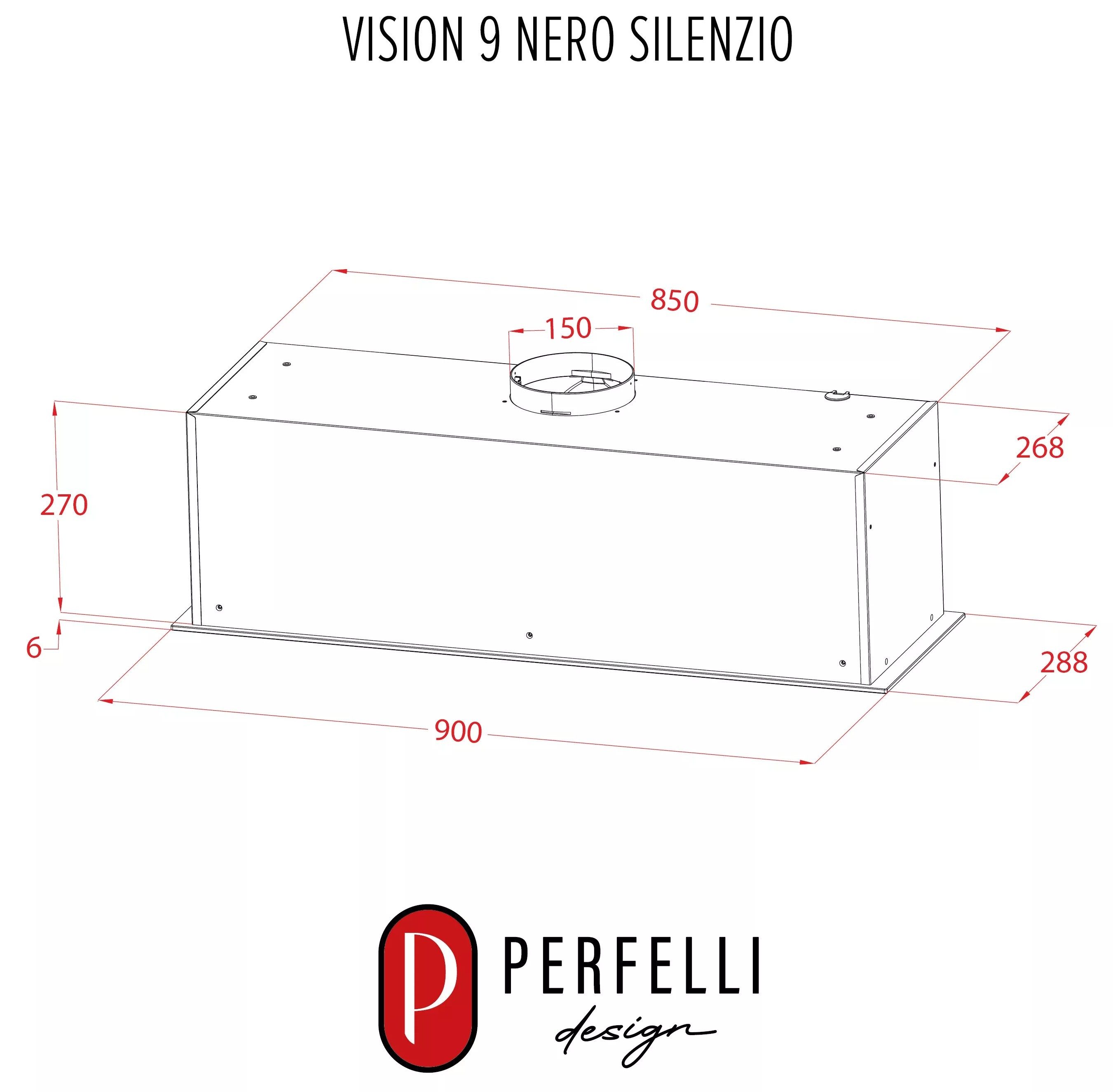 Perfelli Design Vision 9 Nero Silenzio Габаритные размеры