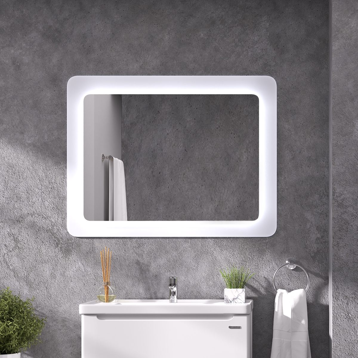 Зеркало Sanwerk Ультра Космо 88x83 белое (ZU0000140) инструкция - изображение 6