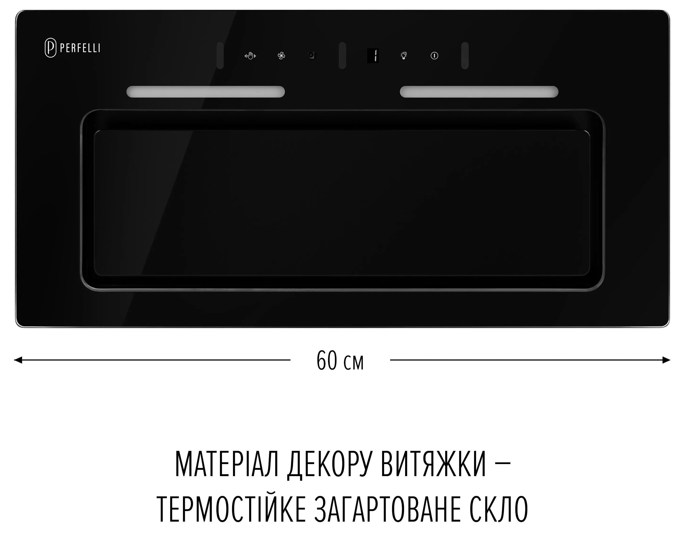 Кухонная вытяжка Perfelli Nuova 6NWRB Nero цена 10499 грн - фотография 2