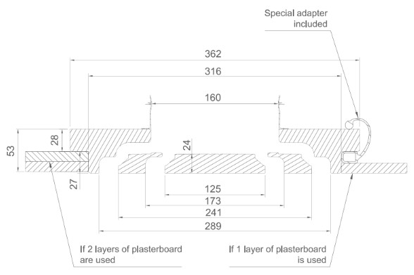 Ventmann PCircle 160-2 coanda effect Габаритные размеры