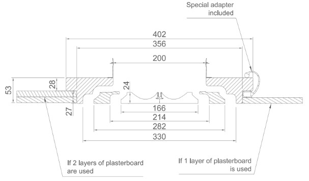 Ventmann PCircle 200-2 coanda effect Габаритные размеры