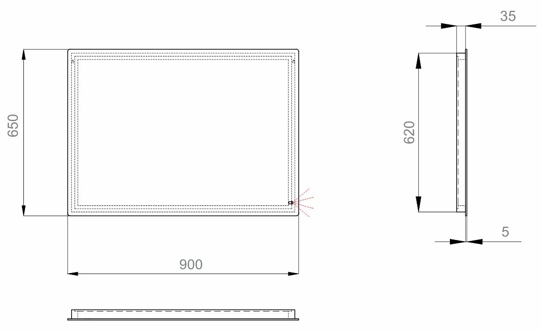Sanwerk Глове Моне 90x65 (ZG0000138) Габаритные размеры