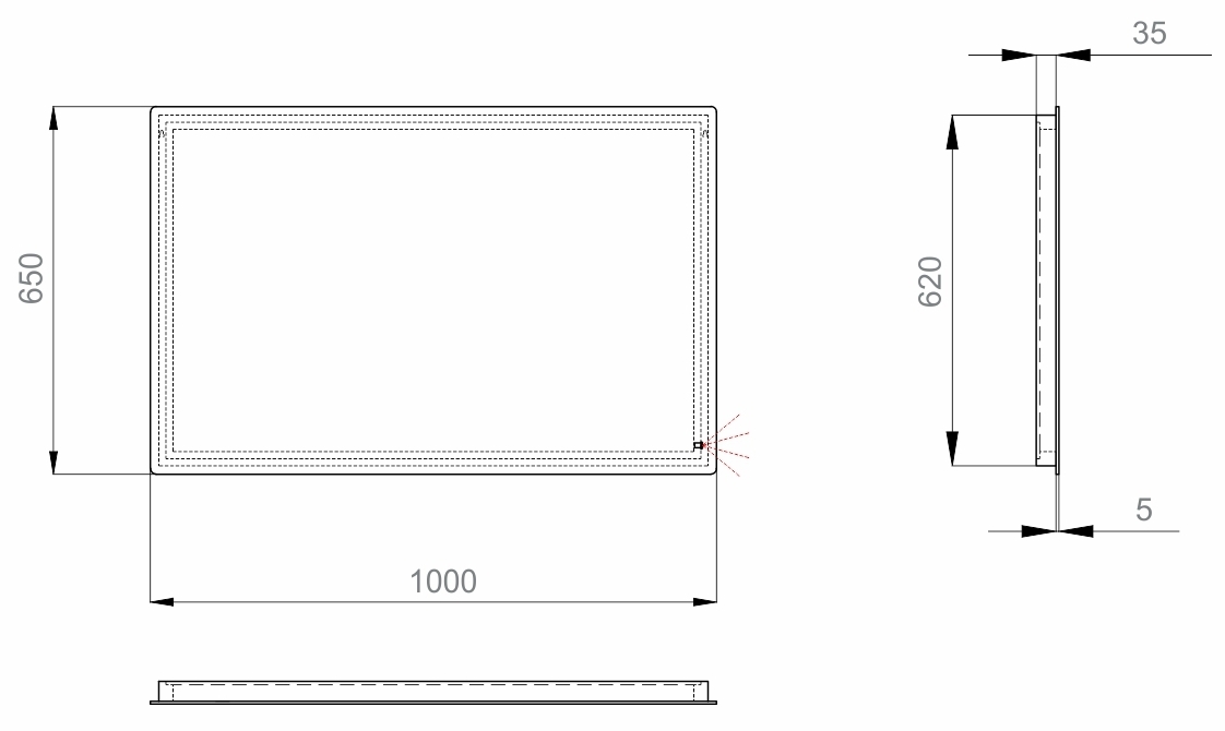 Sanwerk Глове Моне 100x65 (ZG0000139) Габаритные размеры