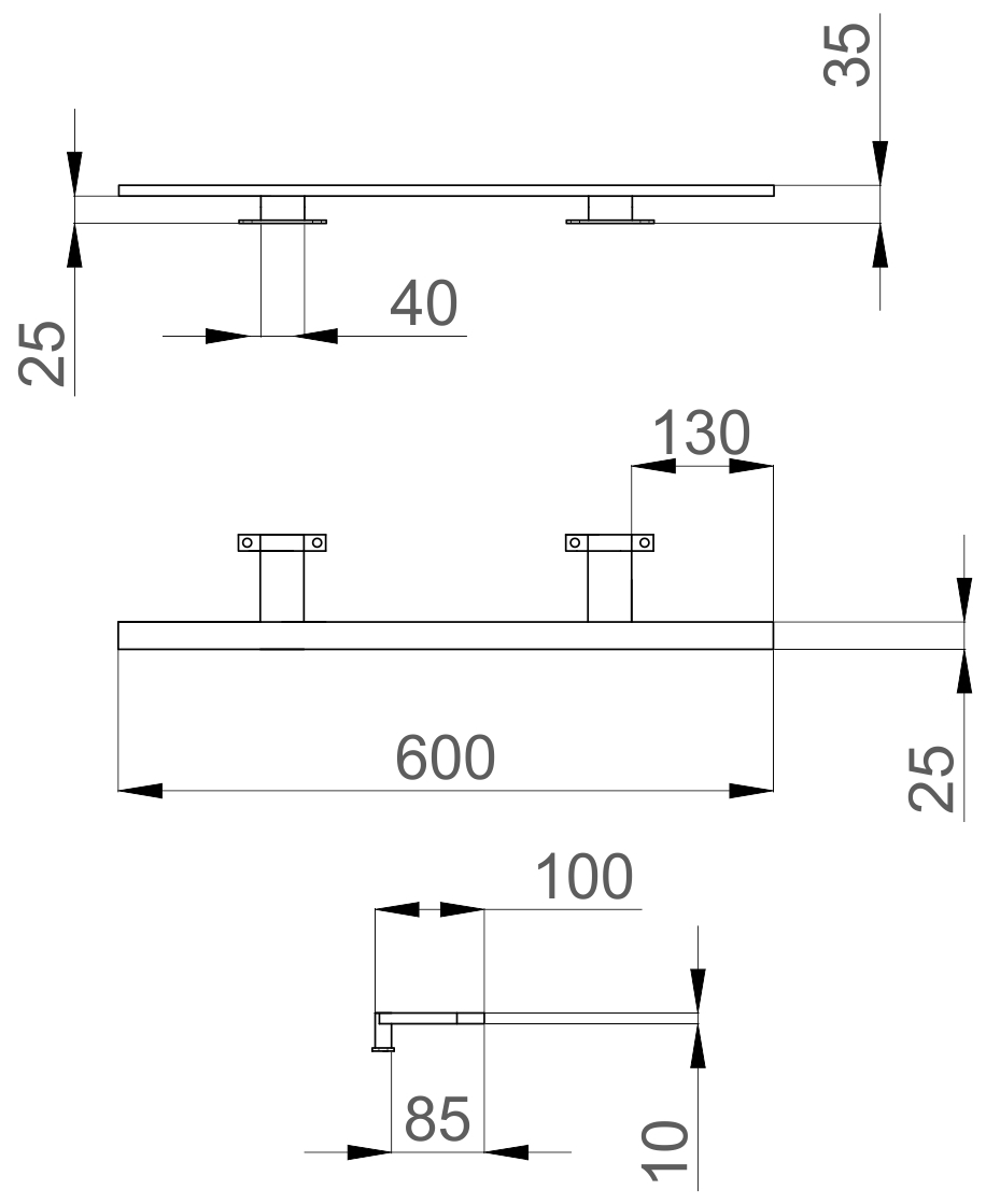 Sanwerk Led Смарт black AL 60 см (LV0000112) Габаритные размеры