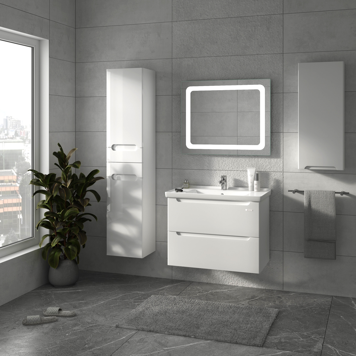 в продаже Тумба Sanwerk Эра Air белая с умывальником Idea 80 см (MV0000856) - фото 3