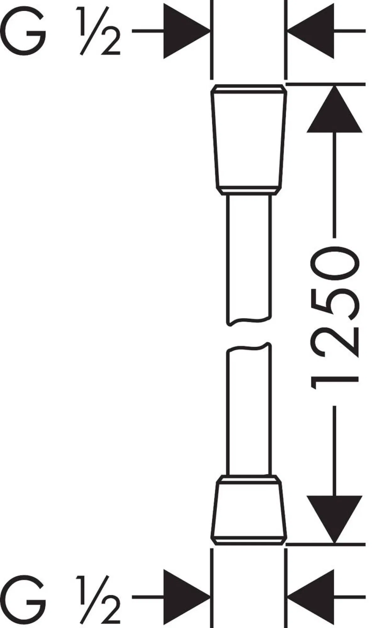 Hansgrohe Isiflex 125 cm Matt White 28272700 Габаритні розміри
