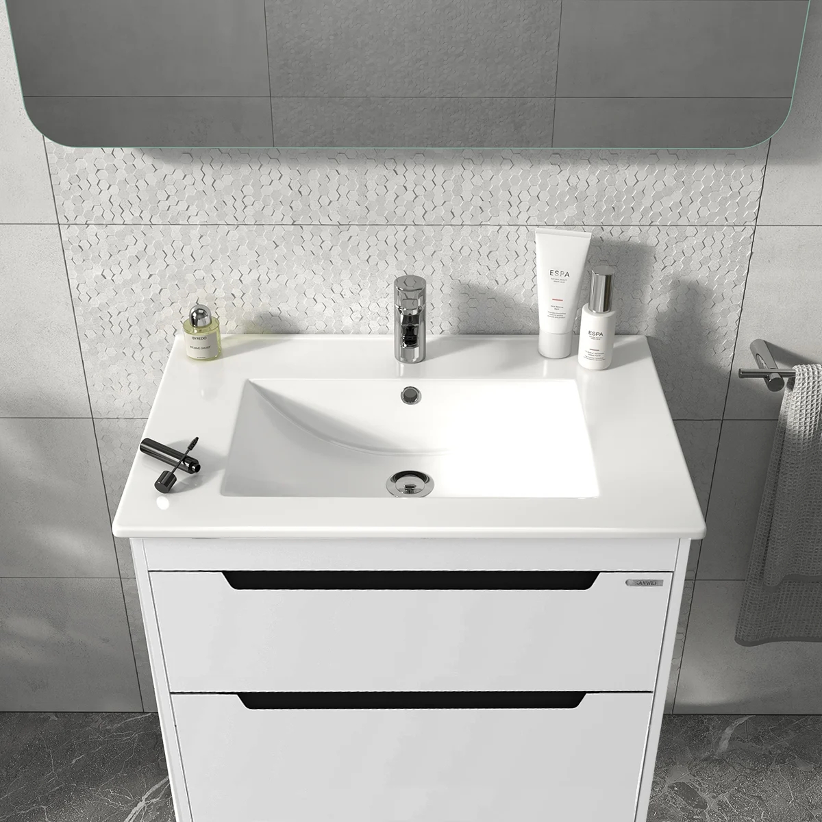 Sanwerk Грета біла з умивальником Qtap 70 см (MV0000884)