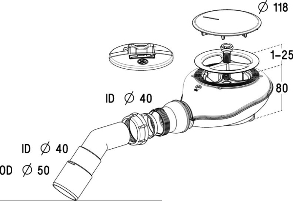 Radaway Turboflow 2 (TB21) Габаритные размеры