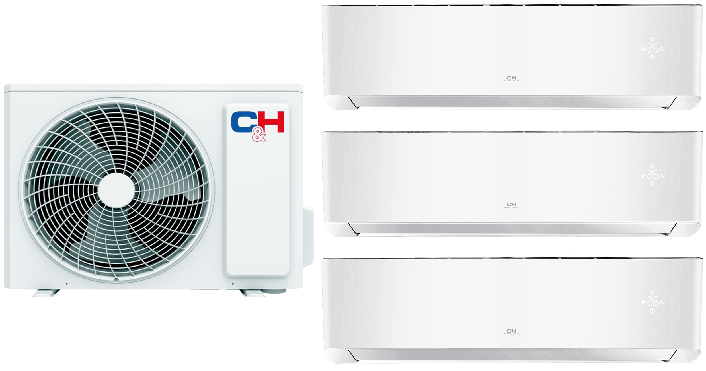Комплект мульти-спліт системи Cooper&Hunter Supreme Continental White Multi 24 (9+9+9)