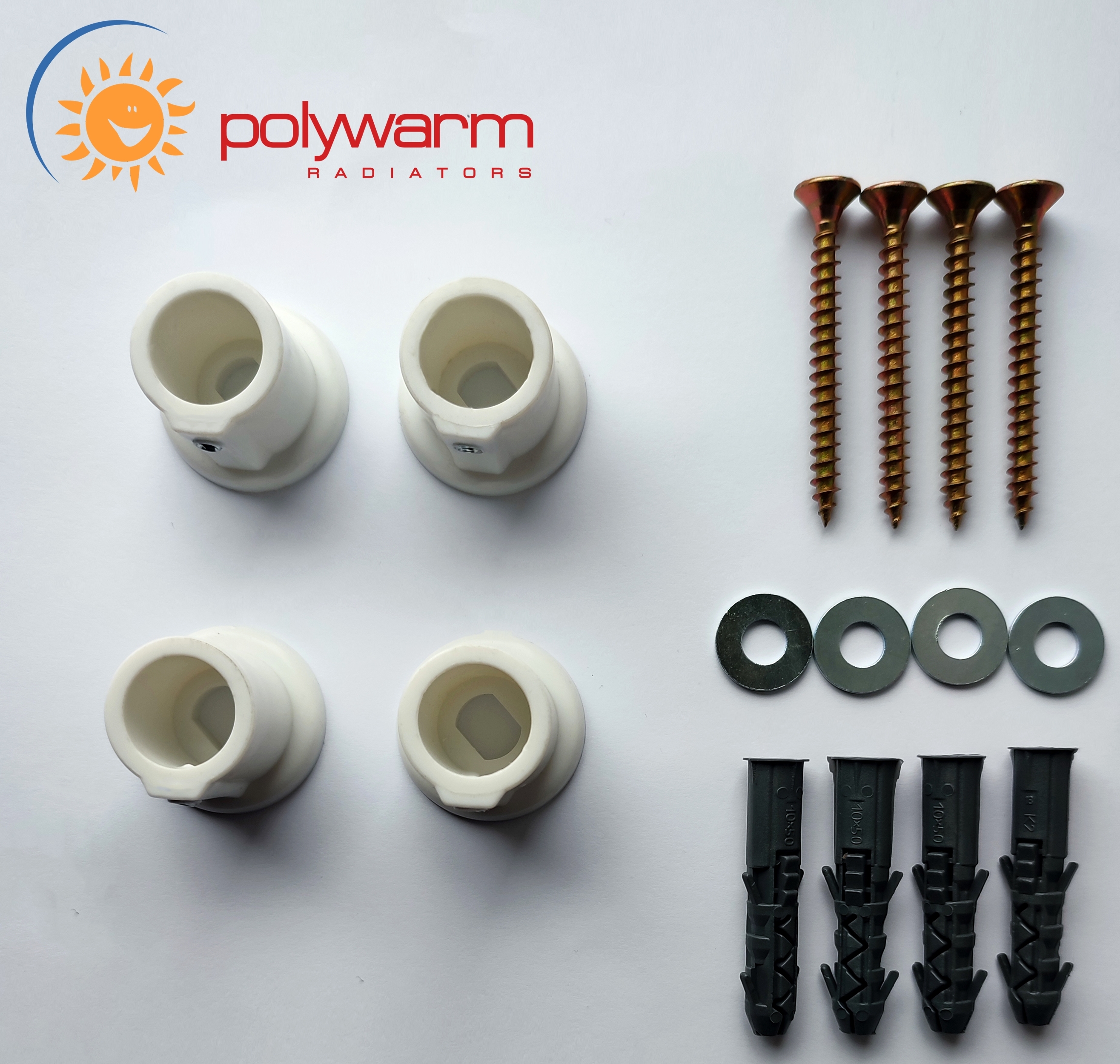 Комплект креплений для полотенцесушителя Polywarm KP-01 білий цена 210 грн - фотография 2