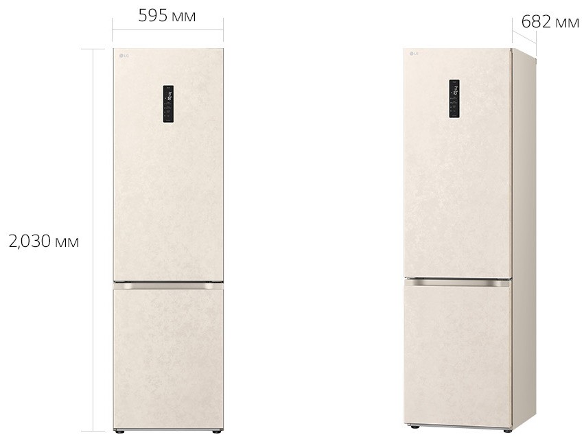 LG GC-B509FEMW Габаритные размеры