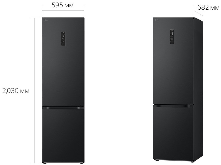 LG GC-B509FTZW Габаритные размеры