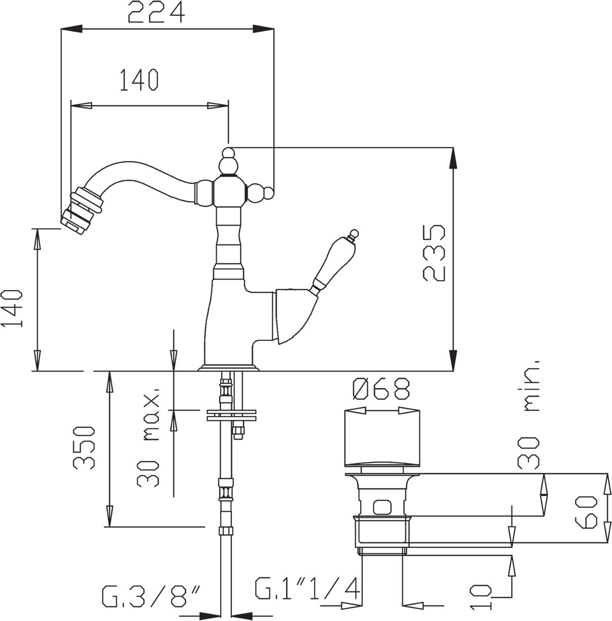 Demm Vara 23335.013.X Габаритні розміри