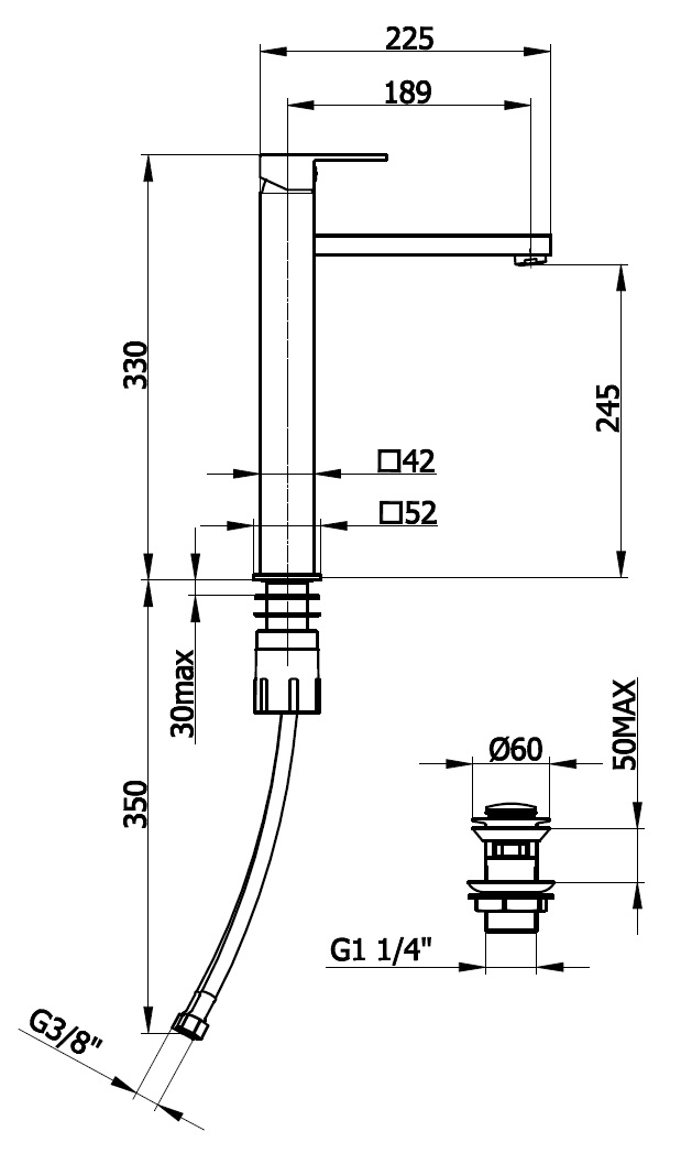 Demm Kuovadis 9514NU (62268.006.NU) Габаритні розміри