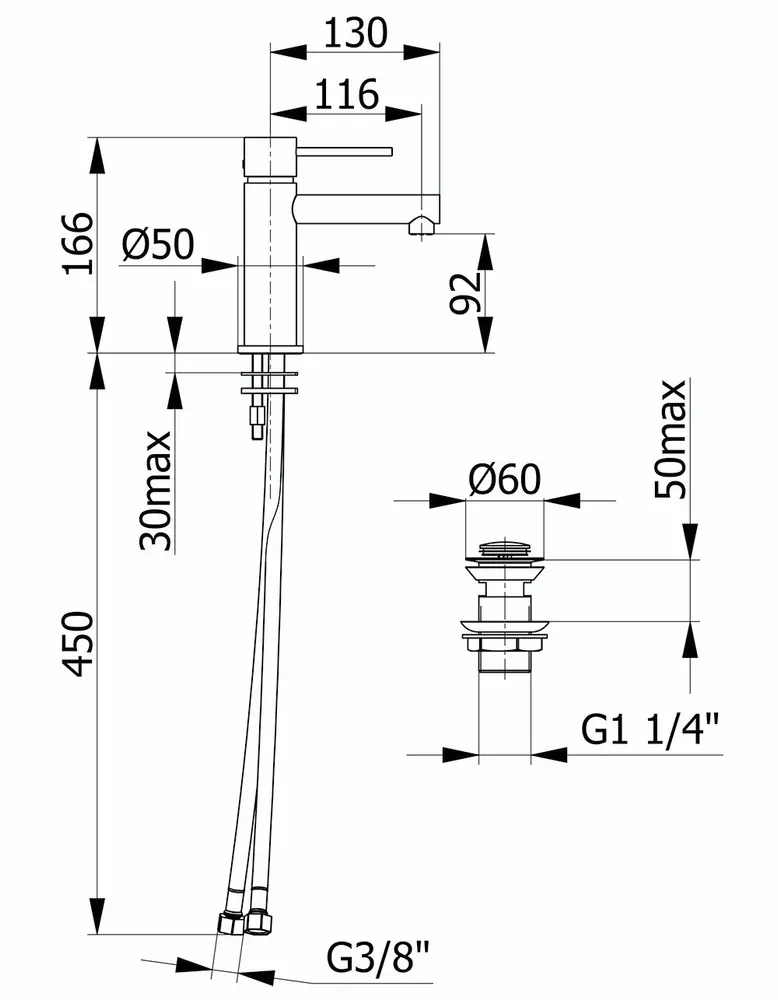 Demm Spike 6810NU (63269.006.NU) Габаритные размеры