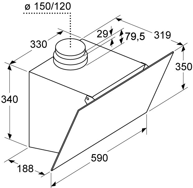 Bosch DWK63PJ20T Габаритные размеры