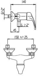 Romstal Rik 44RC3030 Габаритные размеры