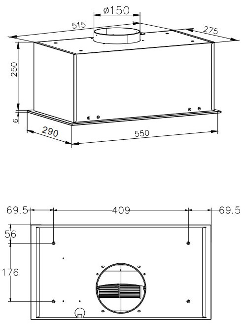 Hansa OMP6553WGH Габаритные размеры
