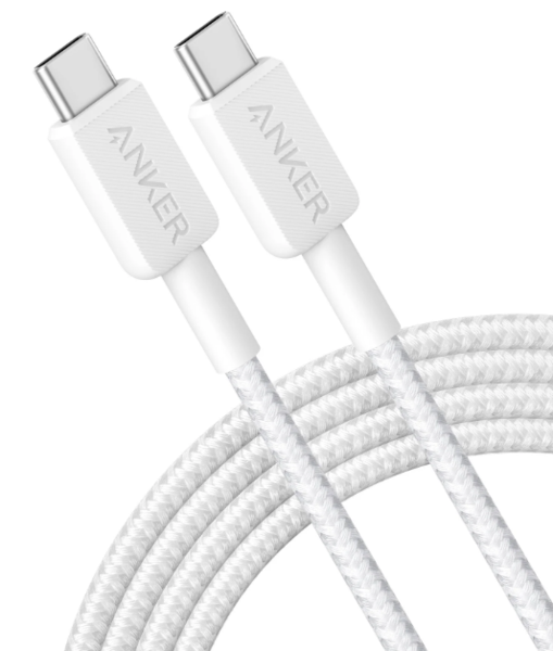 Кабель Anker 322 USB-C to USB-C - 0.9m Nylon White ціна 699 грн - фотографія 2