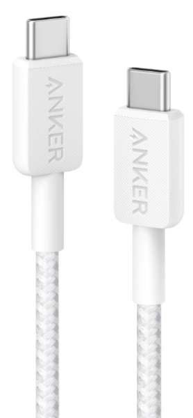 Кабель Anker 322 USB-C to USB-C - 0.9m Nylon White