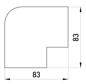 E.Next e.trunking.blend.angle.stand.60.60 для короба 60х60мм (s3033016) Габаритні розміри