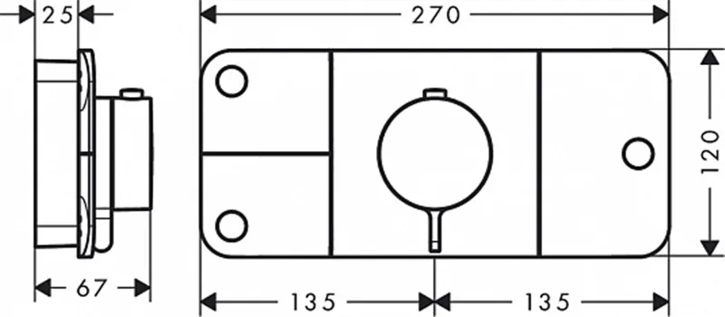 Axor One 45713820 Габаритные размеры