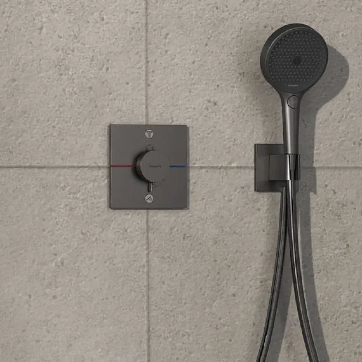 в продаже Внешняя часть смесителя Hansgrohe ShowerSelect Comfort E Brushed Black Chrome 15572340 - фото 3