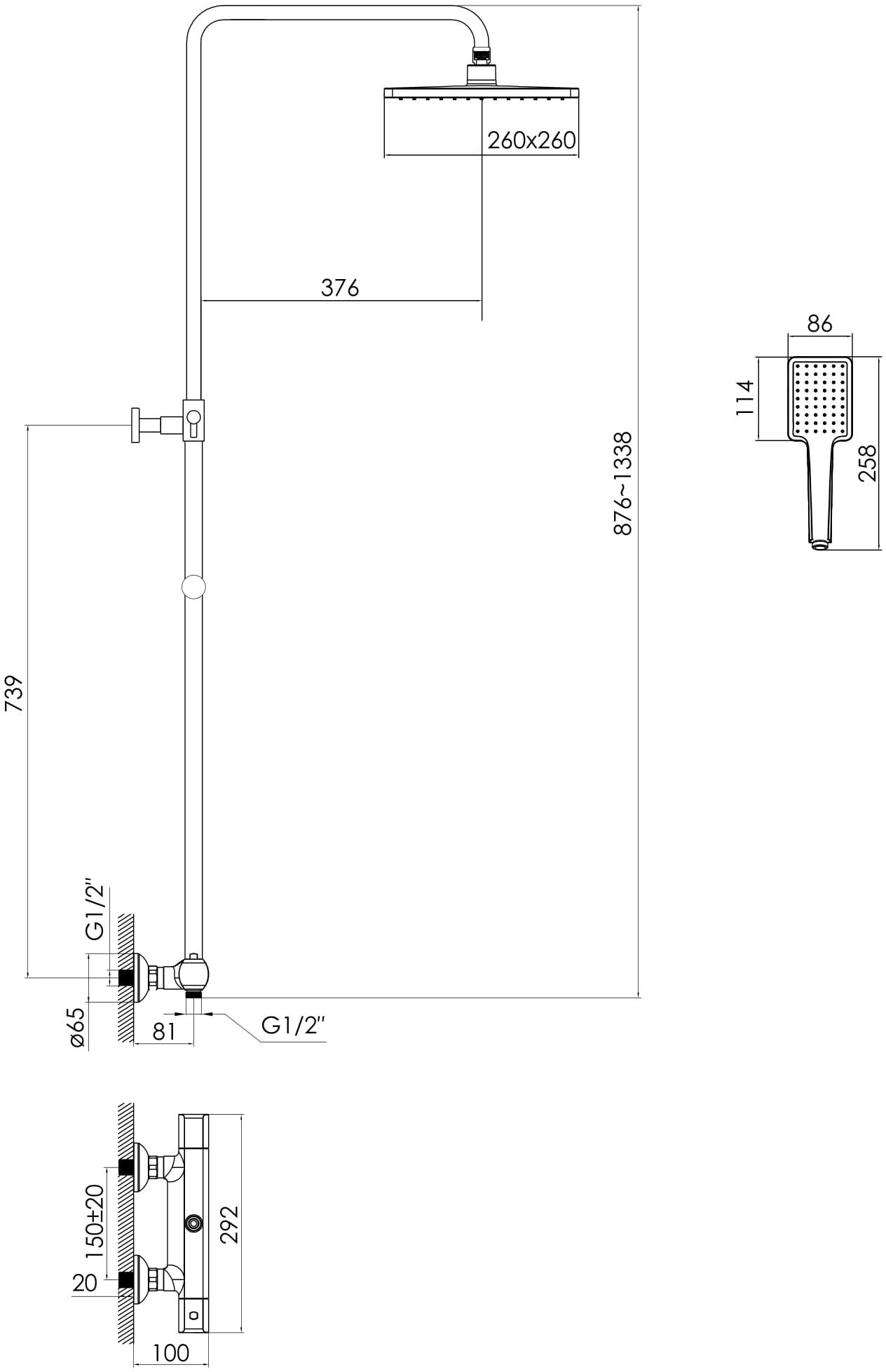 Imprese Centrum T-10415/1 Габаритные размеры