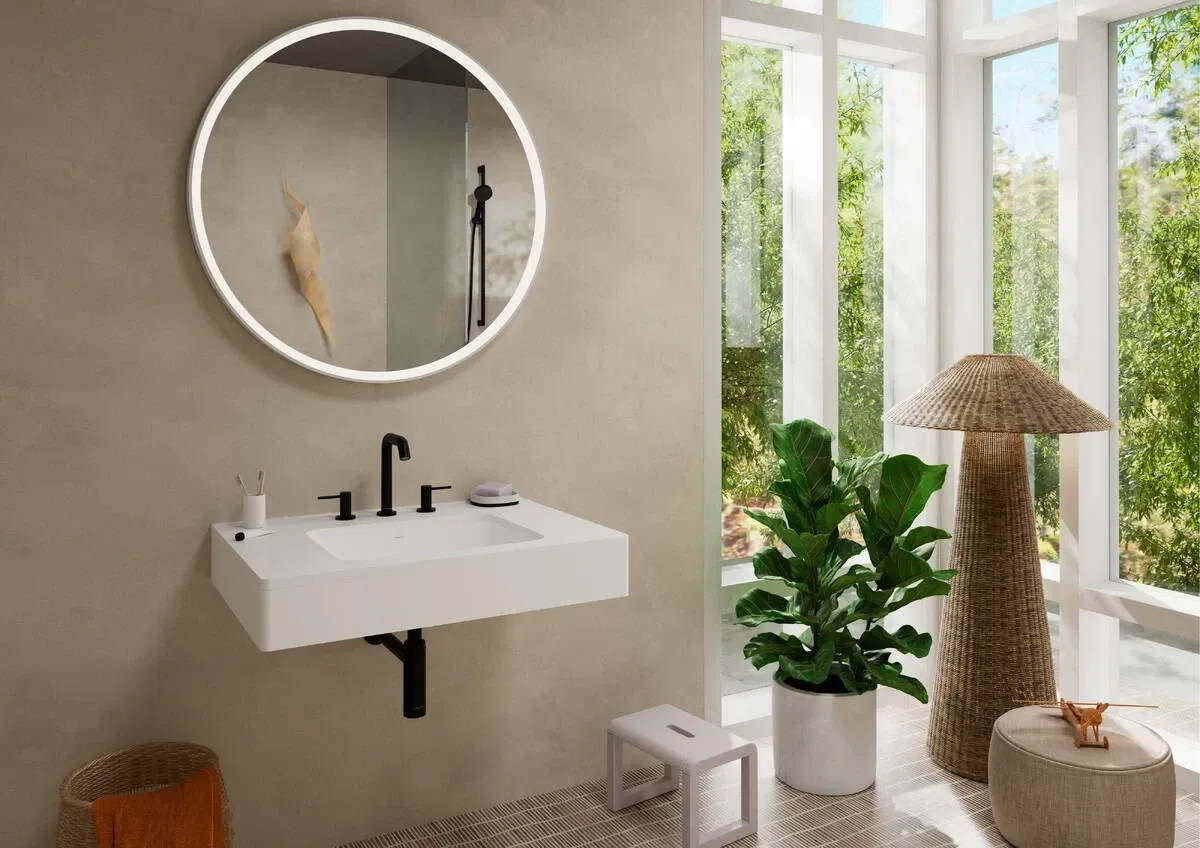 Змішувач для умивальника Hansgrohe Tecturis S Matt Black 73330670 ціна 20827 грн - фотографія 2