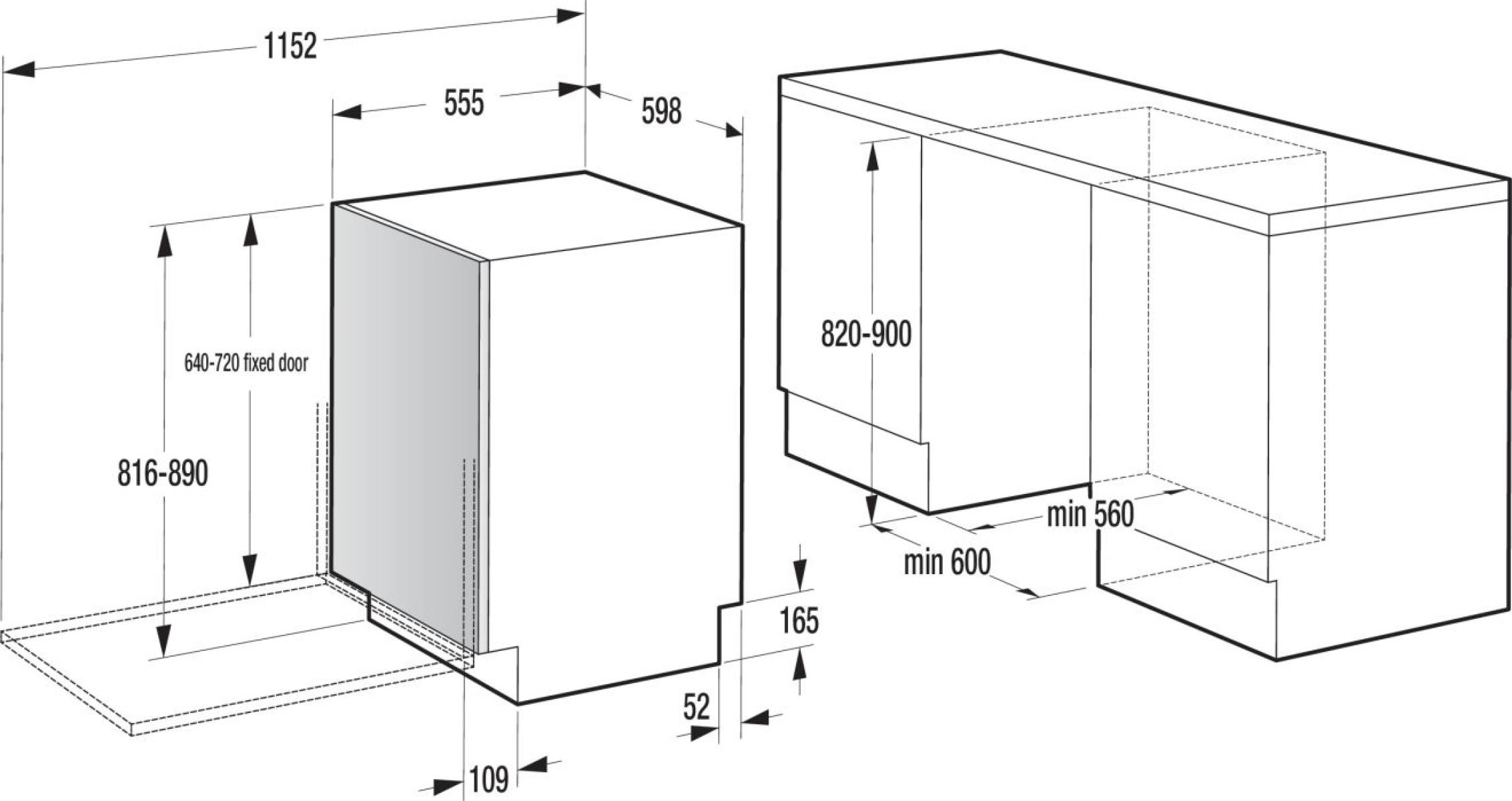 Gorenje GV16D5 Габаритные размеры