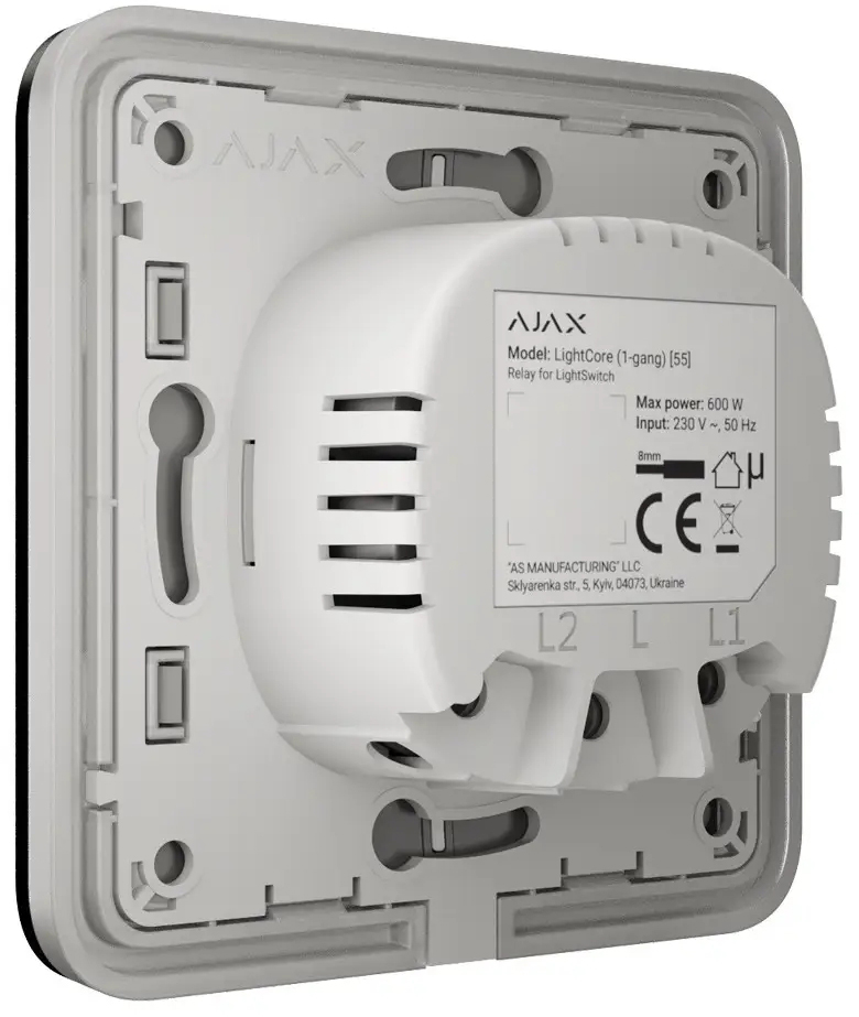 в продажу Розумний вимикач Ajax LightSwitch 1-gang Black (000030614) - фото 3