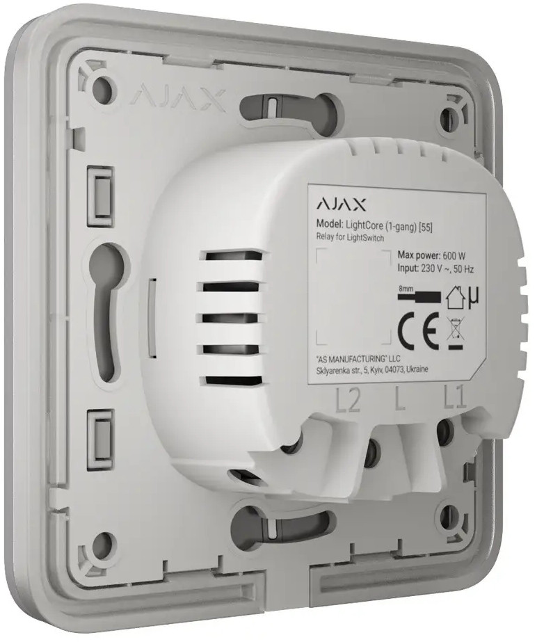 в продажу Розумний вимикач Ajax LightSwitch 1-gang Fog (000030617) - фото 3
