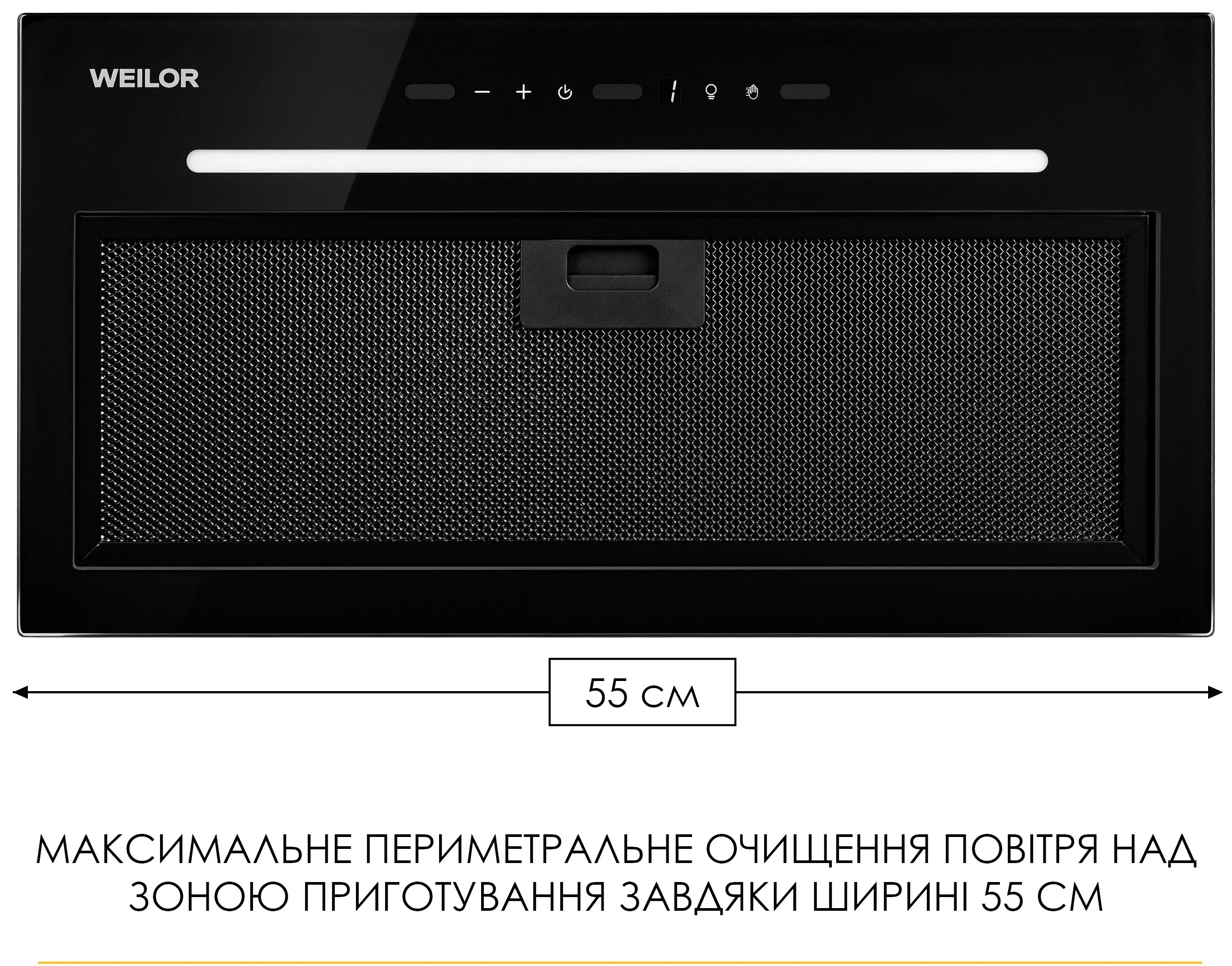 в продажу Кухонна витяжка Weilor Luna WBG 56 Black - фото 3