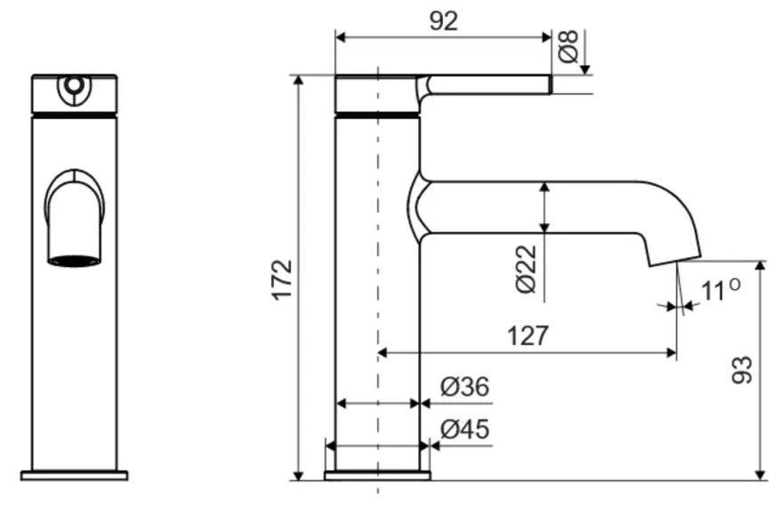 Excellent Delta PI белый (AREX.1211WH) Габаритные размеры