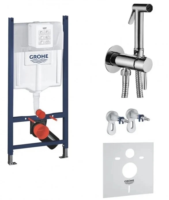 Инсталляция для унитаза с биде Grohe Rapid SL 3884000G + Paffoni Tweet Round Mix ZDUP110CR
