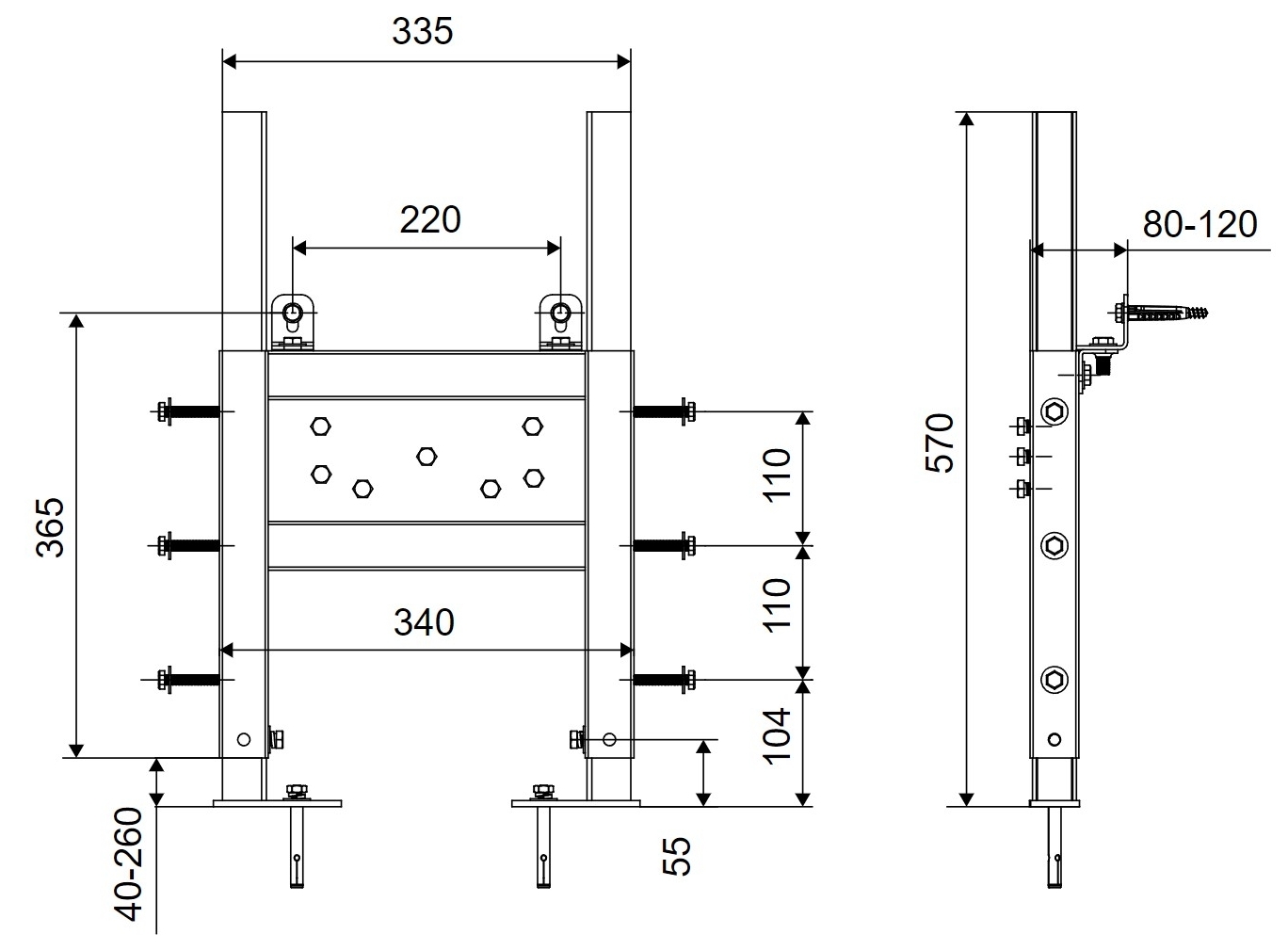 Excellent Trago (INEX.TR570.335) Габаритные размеры