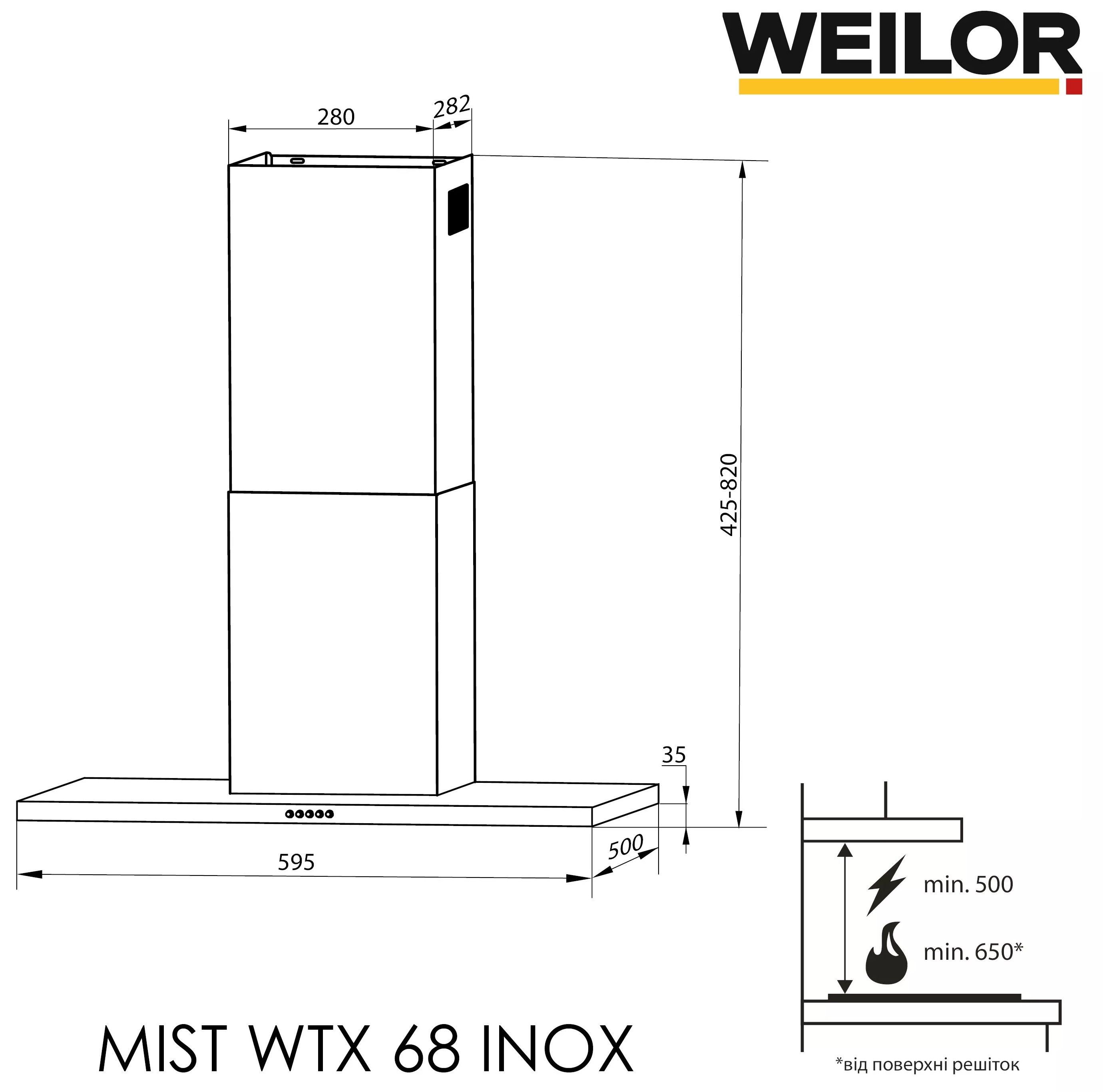 Weilor MIST WTX 68 INOX Габаритные размеры